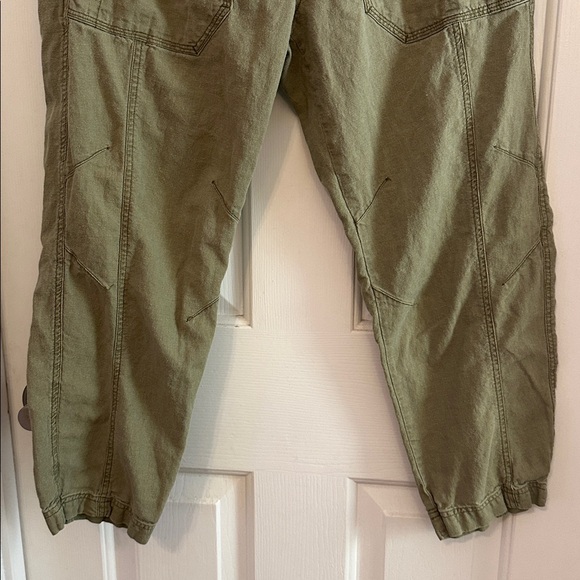 Free people Palmer olive green linen drawstring ankle pant XS - Picture 3 of 6